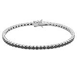 amorili bracciale tennis uomo donna argento 925 strass neri (21)