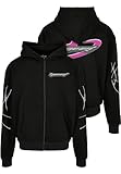 Mister Tee Speed Logo Zip Jacket Felpa con Cappuccio, Black, XL Uomo