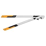 Fiskars Troncarami a incudine per legno secco e duro, Sistema PowerGear X, Misura L, Diametro taglio: 5,5 cm, Rivestimento antiaderente, Acciaio temprato, Lunghezza: 80cm, Nero/Arancione, LX9, 1020189