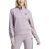 adidas Iconic Wrapping 3-Stripes Snap Track Jacket Top, preloved Fig/Black, L Women s