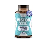 Integratore Occhi Vista Luteina e Zeaxantina Alto Dosaggio 90 Capsule Con Zinco Licopene Mirtillo Nero Vite Rossa Antiossidante Per Occhi Vitamina A B12 Vegano Vision Sol Poemia