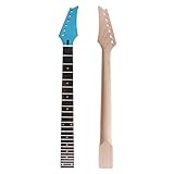 Alnicov- Manico di ricambio per chitarra elettrica, 24 tasti, tastiera in palissandro, per chitarra elettrica IBZ, colore: Blu