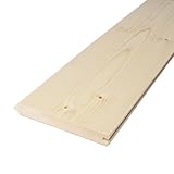 Perlina in legno di abete da 100x15x2 cm - utile 13,5 cm - Doghe ad incastro per rivestimenti, decorazioni, fai da te