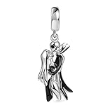 Lkwidi Donna Ciondolo- Teschio e il fantasma del Natale Dangle Argento 925 Colgantes con Zirconia cubica per Charm Bracciale