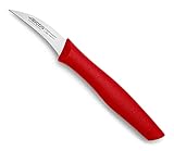 Arcos Serie Nova - Spelucchino Coltello per sbucciare - Lama Acciaio Inossidabile Nitrum 60 mm - Manico Polipropilene Colore Rosso