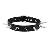 Manfnee Choker Gotico Rock Punk Collare con Rivetto Girocollo Motociclista Uomo Donna Regolabile