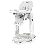 Peg Perego Tatamia follow me - Seggiolone Pappa Neonati Multifunzione, Sdraietta, Dondolo, 6 ruote, Pieghevole e Compatto per Bambini da 0 a 3 Anni (0-15 kg), Latte