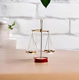 Purpledip Brass Weighing Scale Balance Tarazu Weights Measure Showpiece  Law/Justicse for All  (11152)