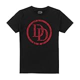 Marvel Logo Daredevil T-Camicia, Nero (Nero Nero), M Uomo