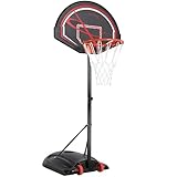 Yaheetech Canestro Basket Esterno Portatile Altezza Regolabile 217-277 cm Pallacanestro Sportivo da Camera Nero