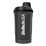 BioTechUSA Wave Shaker | Bottiglia shaker | 100% a prova di perdite | Miscelazione migliorata | Durevole e sicura | Facile da usare e da pulire, 600 ml, Nero
