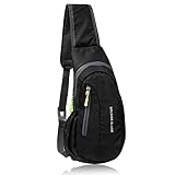 Corpower Zaino Monospalla Uomo Sling Bag Impermeabile Borsa a Spalla Uomo Donna Borsello a Tracolla Borsello Marsupio Sportivo per Scuola Outdoor Sportiva Camping Crossbody Borsa Moto - Nero