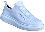 Solaress 134 Scarpe da Ginnastica da Uomo, in Pelle, Sneaker, Bianco, 42 EU