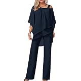 Completo Donna Elegante Cerimonia Estiva Orlo Irregolare Curvy Camicia Pantaloni Larghi Due Pezzi Tuta Completa Taglie Forti Casual Leggero Cerimonia Set Coordinato Estivo Comodi Mode Tuta Tinta Unita