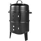 Gardebruk Barbecue Smoker Verticale a Carbonella con Termometro Grill Affumicatore Trasporto Semplice