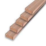 5x Listello in legno di Okoumè massello 15x35mm, 130 cm lunghezza - Legno pregiato per fai da te