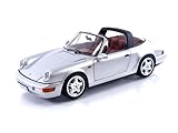 Norev Compatibile con Porsche 911 (964) Carrera 4 Targa 1991 argento modello auto 1:18