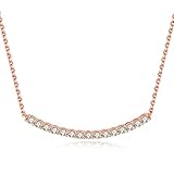 JewelryPalace Collana Donna Argento 925 con Cubica Zirconia, Collana Donna Pietre a Taglio Rotondo con Catena Maglia 45cm, Collane Lunghe in Oro Rosa Anniversario Set Gioielli Donna