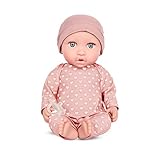 Babi by Battat- Bambola neonata da 36 cm - Occhi grigio-blu e carnagione medio-leggera - Corpo morbido e vestito rimovibile - Cappello rosa e accessori per il ciuccio - 2 anni+