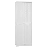 MOBILE BOX PORTASCOPE RATTAN BIANCO 65X45X180 DA ESTERNO LINE ELEGANCE