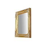 Biscottini Specchio vintage da parete L28xPR5xH32,5 cm Made in Italy - Specchio shabby bianco anticato - Specchiera bagno a muro - Specchio da parete