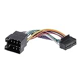 Cavo Adattatore connettore Cablaggio ISO Compatibile con autoradio Sony Aiwa JVC 16 Pin 30x12 mm