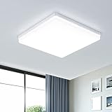 EASY EAGLE Plafoniera Led Soffitto Quadrata 48W Moderni Luce 6500K 4800LM IP44 Lampada per Bagno Cucina Camera da Letto Sala Soggiorno Corridoio Ufficio Cantina Ø30CM