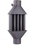 Scambiatore di calore per camino/scambiatore di aria calda, camino per gas di scarico, scambiatore di gas di scarico nero, diametro 130 mm, 5 tubi con smorzatore