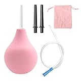 MIVAIUN 225 ML Clistere pera silicone per Uomini Donne, Doccia Morbida Confortevole Design, 2 x Ugelli Comodi e Staccabili e 1 x Morbido Ugelli, Lavaggio Intestinale, Borsa Inclusa