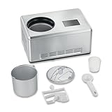 SEVERIN EZ 7406 Gelatiera 2in1, yogurt, display touch LED, 2 contenitori da 2 L, timer, raffreddamento automatico, Gelatiera autorefrigerante, mantiene freddo 30 min, ricettario, acciaio inox