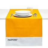 PANTONE™ - Runner Tavola Moderno in 100% Cotone, 220 gr - Tovaglia Centrotavola Morbida e Resistente, Ideale per Accessori Cucina e Tovagliette Centro Tavola in Tessuto, 45x145 cm, Giallo