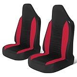 AUTOYOUTH Coprisedili Auto Anteriore Universale per Sedili Auto Schienale Alto Compatibile con Airbag, Rosso/Nero