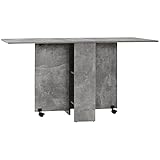 HOMCOM Tavolo da Pranzo Pieghevole per 4-6 persone con 2 Ruote, Tavolo a Ribalta Salvaspazio con 2 Ripiani Portaoggetti, 140x75x74cm, Grigio