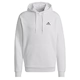 adidas Uomo Essentials Fleece Hoodie, White/Black, M