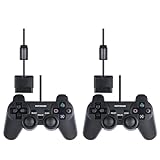 HaoYiShang 2 Pcs Wired for 2 PS2 Controller Joystick Compatibile Joypad with Dual Vibration Compatible for Sony PS2 Ps1 one Console