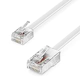 deleyCON 0,5m Cavo Telefonico RJ11 a RJ45 Cavo Modulare Cavo Piatto da Connettore RJ11 a Connettore di Rete RJ45 Presa Telefonica Modem Router Fax ISDN DSL VDSL Internet Bianco