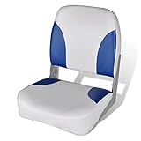 vidaXL Sedile per Barca Pieghevole e Cuscino Blu-Bianco 41x36x48 cm Boat Seat