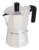 PINTINOX Caffettiera Moka 6 Tazze Modello Capri in Alluminio, Manico Antiscottatura e Forme che Consentono una Perfetta Estrazione del Caffè, Notevole Risparmio Energetico