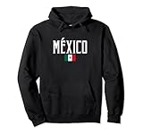 Mexico Flag and White Text Felpa con Cappuccio