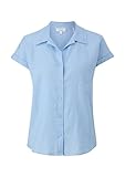 s.Oliver 2147437 Camicia in Lino, Maniche Corte, Blu 5304, 40 Donna