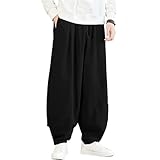 Generico Pantaloni Tai Chi Comodo Pantaloni da Allenamento da Uomo e da Donna Kung Fu Uniforme per Arti Marziali Qigong Wing Chun Shaolin Gamba Larga per Il Tuo Esercizio di Tai Chi,01,5XL