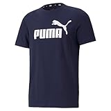 Puma Ess Logo Tee Maglietta, Blu, XXL Unisex - Adulto