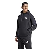 adidas Uomo Essentials Fleece Hoodie, Black/White, S