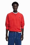 Desigual Man Knit Sweat-Felpa a Maniche Lunghe Maglia di Tuta, Colore: Rosso, S Uomo