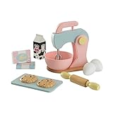 KidKraft Set Pasticceria Giocattolo Pastello con Impastatrice in Legno, Set Mini Elettrodomestici con Cibo Giocattolo per Cucina per Bambini, Accessori Cucina Bambini, 63371