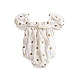 Geagodelia Tutina Neonata Estiva Manica Corta con Stampa Fragola Body Neonata Elegante Pagliaccetto Bambina Carino Dolce 0-18 Mesi (Beige Bianco, 0-3 Months)