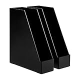 Amazon Basics - Plastic Organizer - Portariviste, confezione da 2, Nero