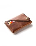 Crazy Horse Craft Portafoglio Uomo e Donna, Classic Brown, Pelle Italiana, Porta Carte, Portamonete, Portatessere, Slim Minimalist Wallet, Card Holder Gift