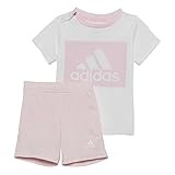 Adidas I BL T Set, Tutina per Bambino e Neonato Unisex-Bimbi 0-24, Top:White/Clear Pink Bottom:Clear Pink/White, 1218