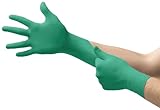 Ansell TouchNTuff 92-600 Guanti Monouso in Nitrile, Senza Polvere, Alta Resistenza Chimica e Meccanica, Protezione degli Alimenti, Usi Professionali e Industriali, Verde, Taglia L (100 Guanti)